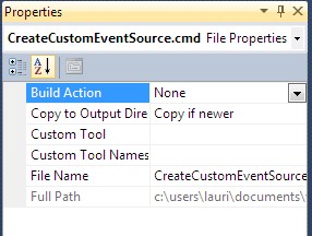 Visual Studio file properties with Copy to Output Directory set to Copy if newer
