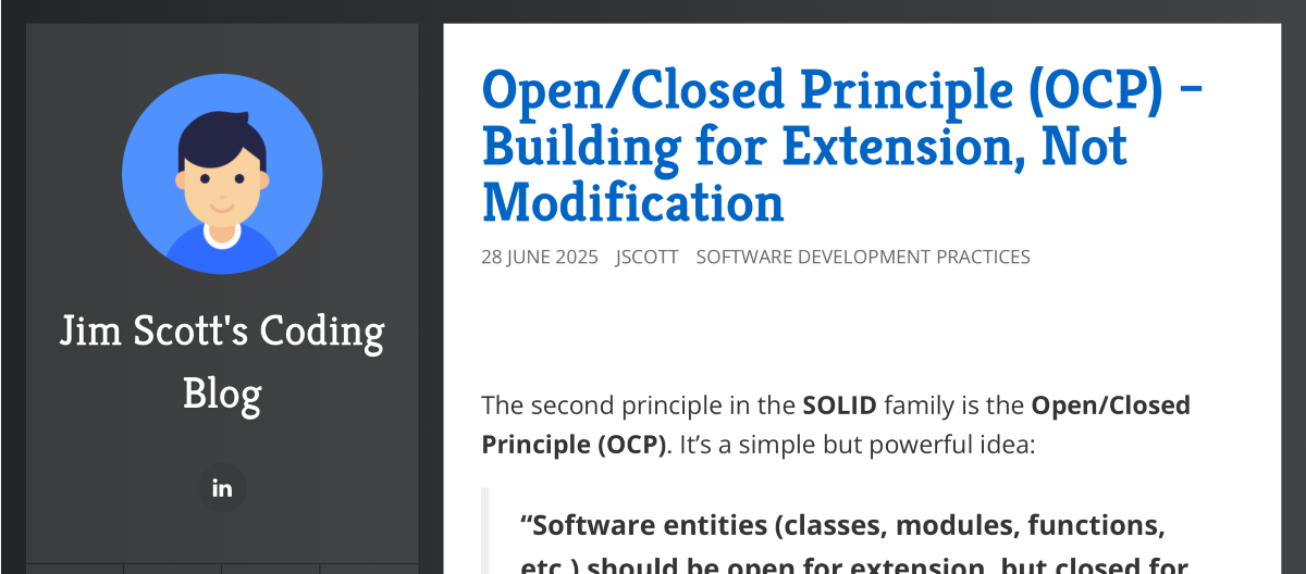 The previous version of Jim Scott's Coding Blog.